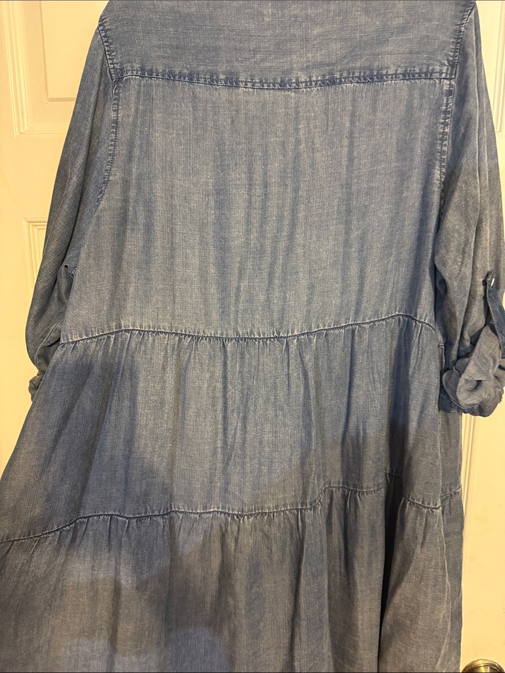 Velvet Heart Blue Chambray Button-Front Midi Shirt Dress - Picture 3 of 3